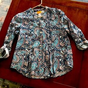 Ruby Rd. Paisley Button Down Shirt‎